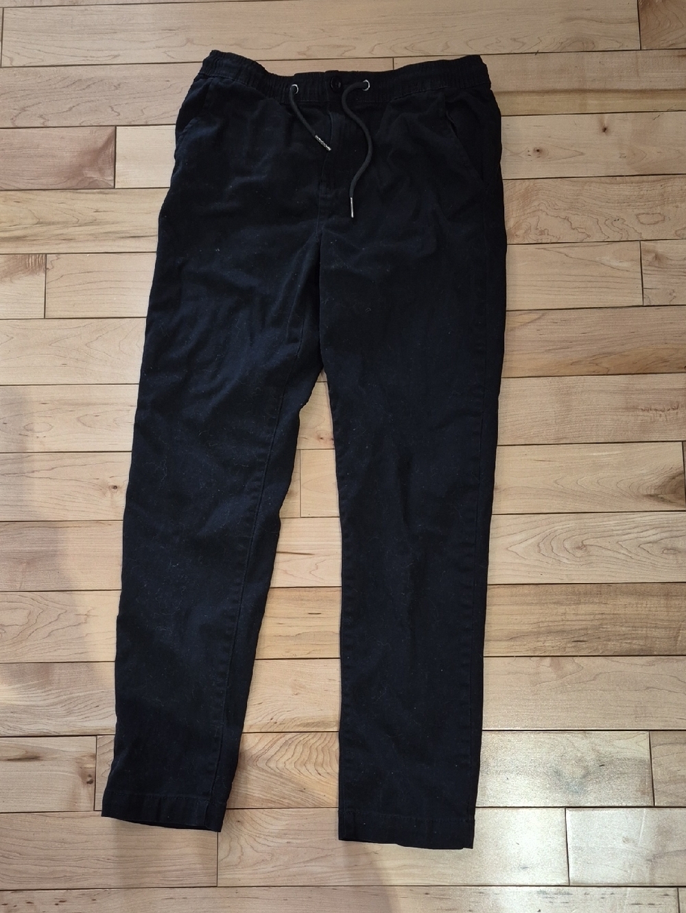 Boys Size 15/16 Arsenic Black Drawstring Casual Pants